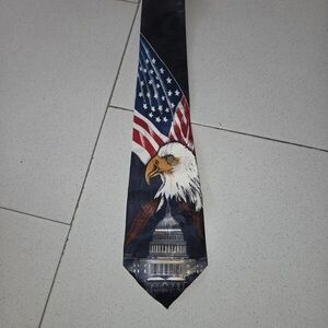Patriotic Eagle and Flag Necktie